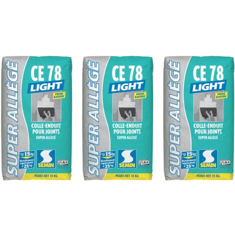 Enduit pour Joint Allégé - Semin - CE 78 Pate Light - Poudre - Sac de 15 kg (lot de 3) (1/5)