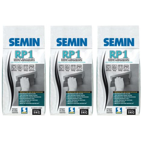 Enduit de Rénovation Polyvalent Semin - RP1 - Intérieur - Poudre - Sac 5 kg (lot de 3) (1/4)