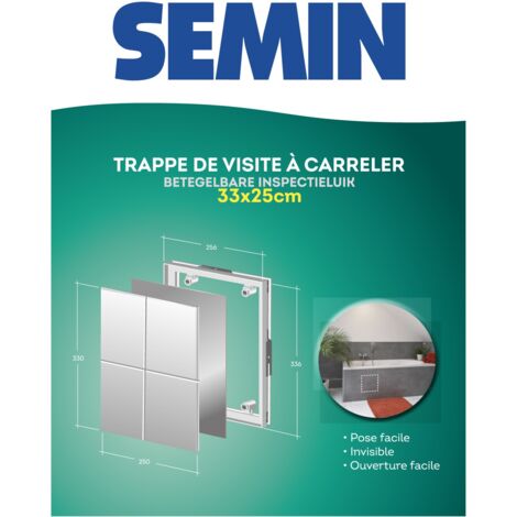Trappe à carreler Semin spécial salle de bains 256 x 336 mm