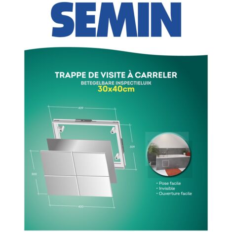 Trappe à carreler Semin spécial salle de bains 306 x 406 mm