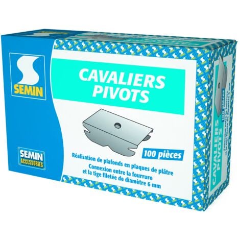 Bride de fourrure cavalier pivot Semin pour plafond suspendu - boite de 100