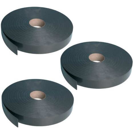 Semin – Ruban isolant acoustique 30 m x 45 mm – Lot de 3 rouleaux – Polyuréthane pour isolation thermique et phonique – Réaction au feu B1