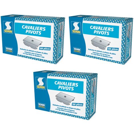 Bride de Fourrure Cavalier Pivot Semin - pour Plafond Suspendu - boite de 100 (lot de 3)