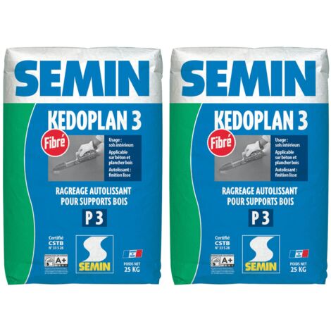 Semin – Enduit de ragréage autolissant pour sols intérieurs – Rattrapage des défauts de planéité – Sac de 25 kg (lot de 2) (1/4)