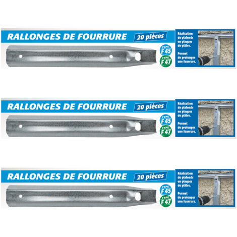Rallonges de Fourrure Universelle Semin F45/F47, 30 cm, Boîte de 20 (lot de 3)