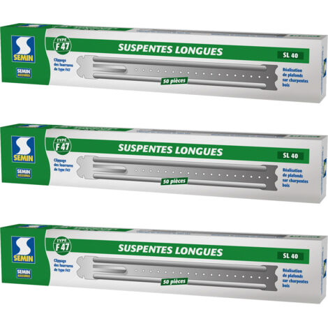 Suspentes Longues 400 mm F47 Semin - Boite de 50 (lot de 3)
