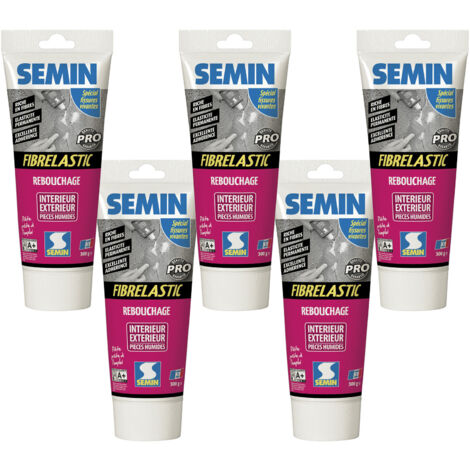 Enduit de rebouchage élastique pour fissures vivantes Fibrelastic Semin - intérieur/extérieur - tube de 300 g (lot de 5) (1/5)