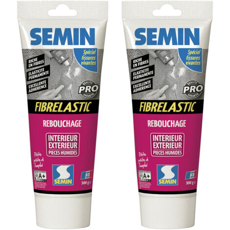 Enduit de rebouchage élastique pour fissures vivantes Fibrelastic Semin - intérieur/extérieur - tube de 300 g (lot de 2) (1/5)