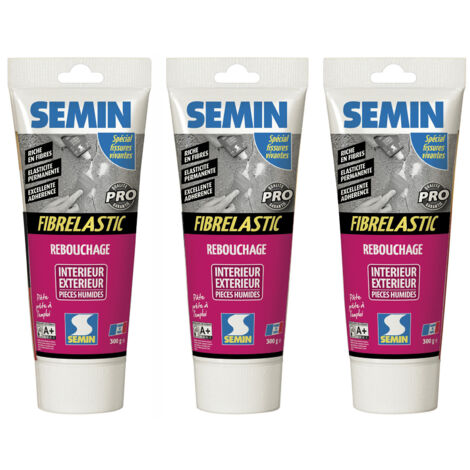 Enduit de rebouchage élastique pour fissures vivantes Fibrelastic Semin - intérieur/extérieur - tube de 300 g (lot de 3) (1/5)