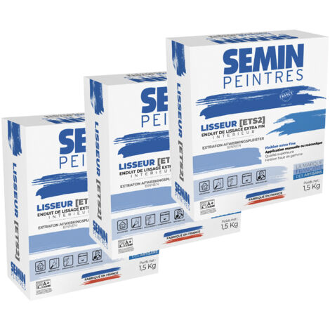 Semin Lisseur, Enduit de Lissage Extra Fin en Poudre pour Finition des Murs, Intérieur, Boite de 1,5 kg (Lot de 3) (1/5)