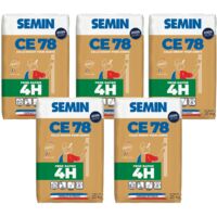 Lot de 5 enduits pour réaliser les joints de plaques de pâtre CE 78 Rapide Semin - temps de prise 4 heures - intérieur - sac de 25 kg
