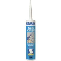 Semin – Mastic acrylique blanc 310 ml – Pour fissures et liaisons maçonnerie – Excellente adhérence sur bois, béton, PVC – Sans solvant