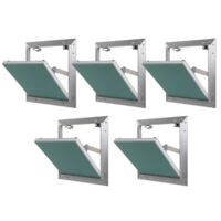 Lot de 5 trappes de visite alu hydro Semin - 500 mm x 500 mm x 12.5 mm - ouverture poussez/lâchez - pièces humides - accès aux gaines techniques et conduites - murs et plafonds