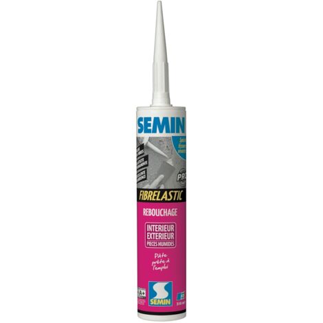 Semin – Enduit de rebouchage élastique pour fissures vivantes – À base de fibre de verre – Intérieur/Extérieur – Cartouche 310 ml