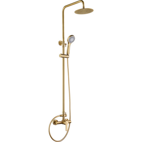 Colonne de douche extensible 88-125 CM - Kit de douche - Barre de douche monocommande avec pomme de douche Felxo or brossé BDR001/OC