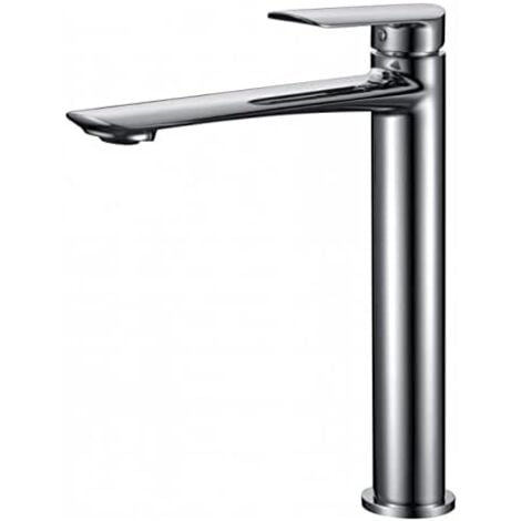 Robinet de lavabo à bec haut - Mitigeur de salle de bain - Robinet de lavabo haut Couleur Chrome