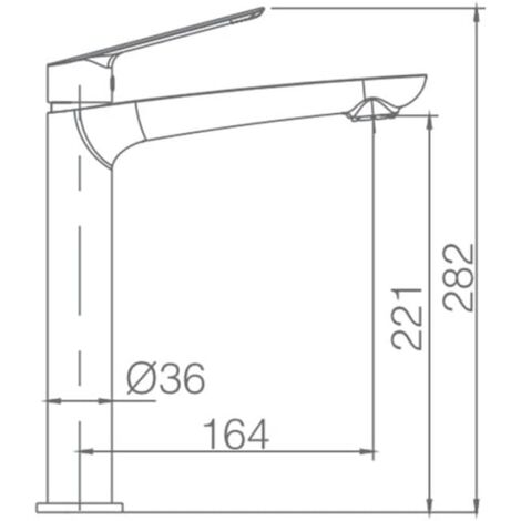 Robinet de lavabo à bec haut, Mitigeur de salle de bain - Mitigeur eau chaude/froide - Robinet de lavabo à poser haut Couleur Noir Mat