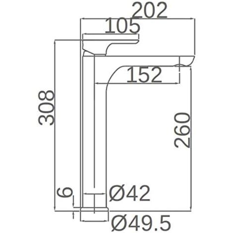 Robinet de lavabo monocommande avec bec haut - Robinet de salle de bain chromé