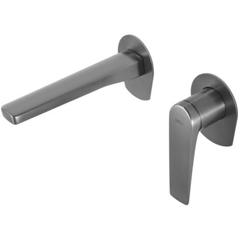 Robinet de lavabo monocommande à encastrer en laiton - Robinet de lavabo monocommande - Robinet de salle de bain à encastrer Couleur Noir Gun Metal (1/3)