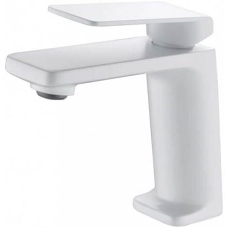 Robinet de lavabo monocommande - Robinet de salle de bain pour lavabos - Couleur Blanc Mat (1/5)