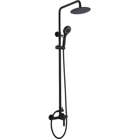 Colonne de douche extensible 88-125 CM - Kit de douche - Barre de douche monocommande avec pomme de douche Felxo noir mat BDR001/NG