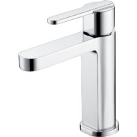 Robinet de salle de bain monocommande - Robinet d'évier en laiton pour eau chaude/froide - Robinet d'évier - Robinet à bec court Couleur Chrome