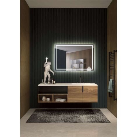 Specchio da Bagno LED Luce Retroilluminato Ovale Specchio Smart 50x70cm