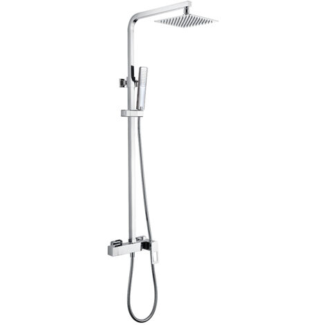 Asta doccia monocomando allungabile - Colonna doccia - Rubinetteria bagno con doccetta e maniglia doccia Colore Cromo