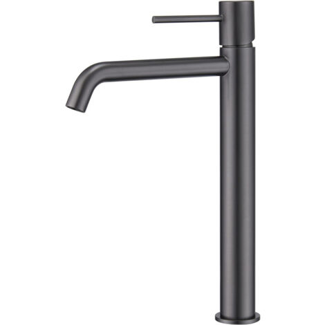 Rubinetto monocomando per lavabo bocca alta in ottone - Rubinetti da bagno per lavabo di alto design Colore Nero Canna di fucile