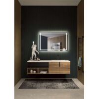 Specchi con luce led per bagno con bordi arrotondati, retroilluminati con luce fredda - specchio con luce trucco - misura 120x80CM - DINA011/120
