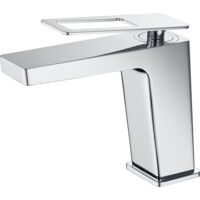 Rubinetto per lavabo - Rubinetto da bagno monocomando per lavelli con maniglia quadrata Colore Cromo/Argento