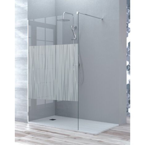 Mampara De Ducha 90x200 Cm - Cristal Templado 8mm Antical - Perfil Negro - Incluye Barra De Soporte Y Accesorios