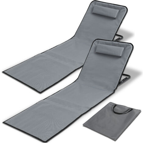 Tapis De Sol Pliable Avec Dossier - Tissu Oxford 600D Imperméable - Rembourrage 10 Mm - Pour Jardin, Camping, Plage - 42x40x42 Cm