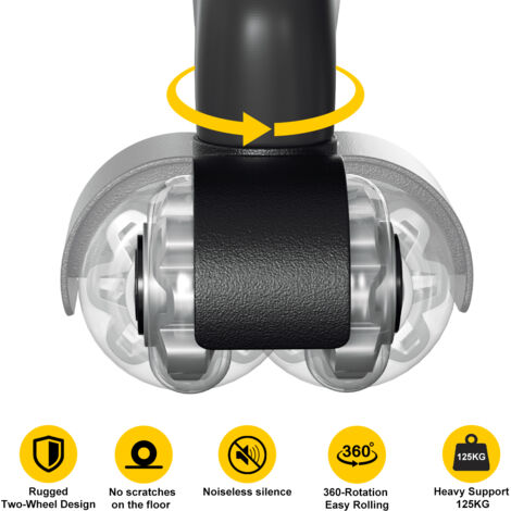 Lot De 5 Roulettes Pour Chaise De Bureau 11 X 22 Mm Roues