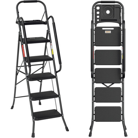 Scaletta Acciaio Facal 4 Gradini Antiscivolo Pieghevole Tasto - Foto 6