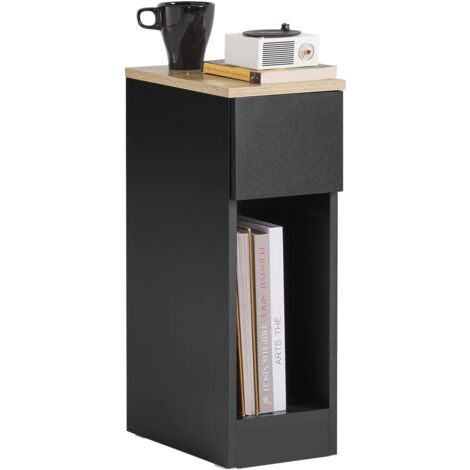Sobuy – Table de chevet noir avec tiroir – Dimensions L20 x P35 x H60 cm – Panneaux de particules – FBT111SCH
