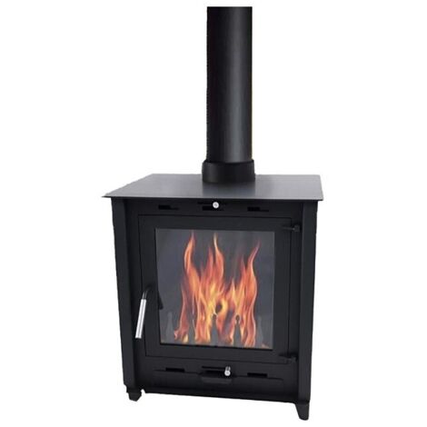 Poêle à bois 12 kW – Acier épais – Rendement 79% – Volume de chauffage 200 m³ – Bûches jusqu'à 45 cm – Éco Design 2022