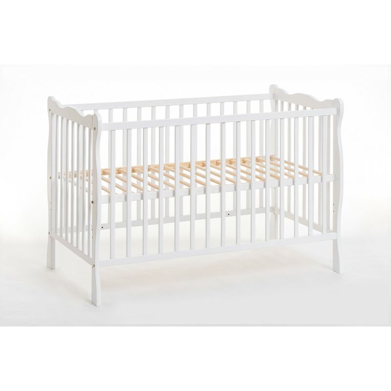 Berceau bébé lit bébé avec Tiroir 120x60cm blanc mat barreaux amovibles Ala