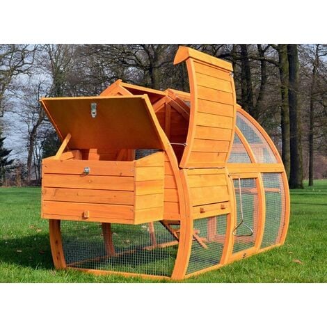 Poulailler en bois pour jardin  2/5 poules 172x76x102 cm-Modele 126 Grande Poule