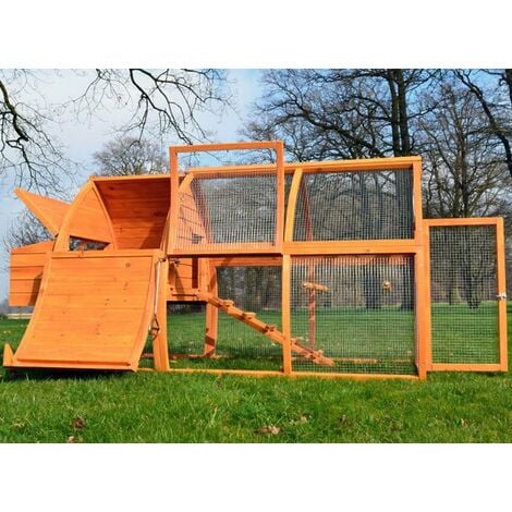 Poulailler en bois pour jardin  2/5 poules 172x76x102 cm-Modele 126 Grande Poule