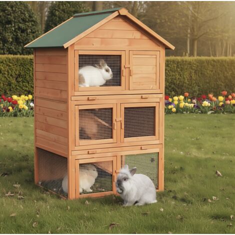 Cage Clapier Enclos pour lapins 106 x 83 x 160 cm-Modele 029 Jumbo (1/5)