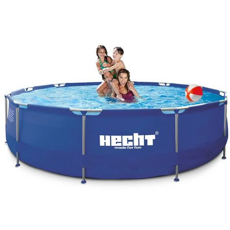 Piscine tubulaire 300 x 76 cm – Acier robuste – Volume 4383 litres – Profondeur d'eau 68 cm – Installation rapide et facile – Hecht (1/3)