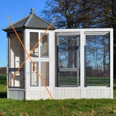 Voliere Cage a oiseaux en bois de haute qualite 52 x 114 x 136 cm extension Modele Luise 310