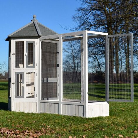 Volière Cage à oiseaux en bois de haute qualité Maison principale + Extension –Modèle ‘’Luise 309+310’’