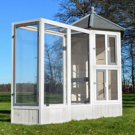 Volière Cage à oiseaux en bois de haute qualité Maison principale + Extension –Modèle ‘’Luise 309+310’’