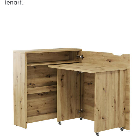 Lenart Bureau extensible avec rangement 90cm OFFICE CONSUS SLIM CW02P chene artisan droit (1/4)