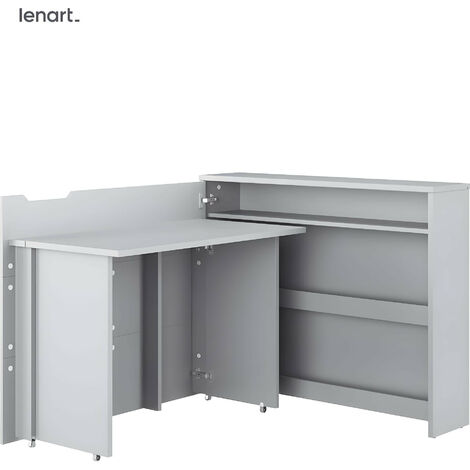 Lenart Bureau extensible avec rangement 115cm OFFICE CONSUS CW01L Gris gauche (1/4)