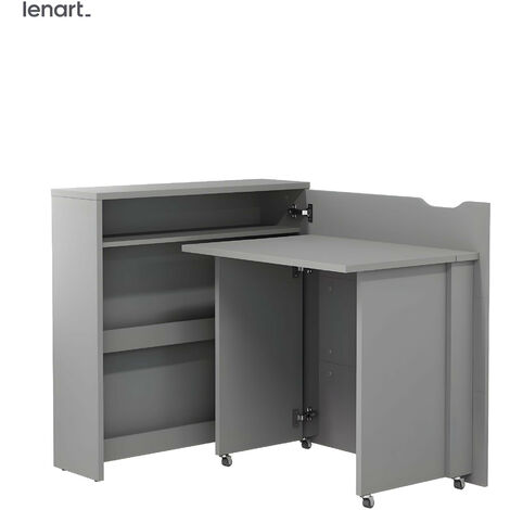 Lenart Bureau extensible avec rangement 90cm OFFICE CONSUS SLIM CW02P gris droit (1/4)