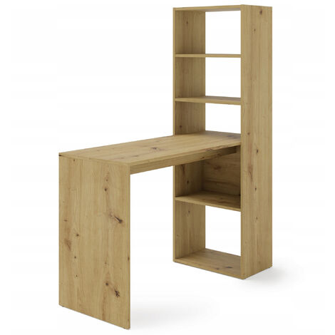 Bureau HARMONIE Table avec étagères pour ordinateur Bureau Chêne artisanal (1/4)