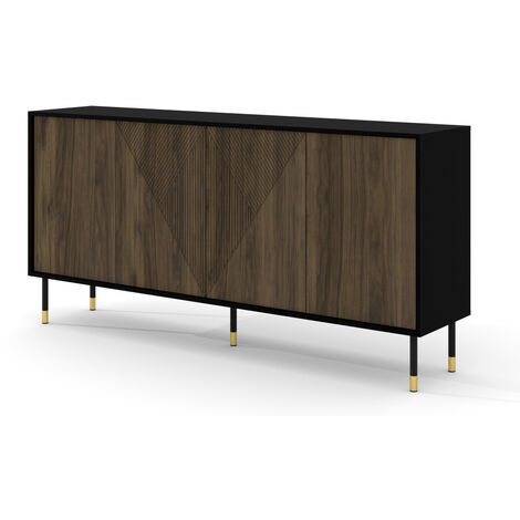 Commode de rangement Meuble universel WODUN 180x40x88cm couleur noix (1/5)